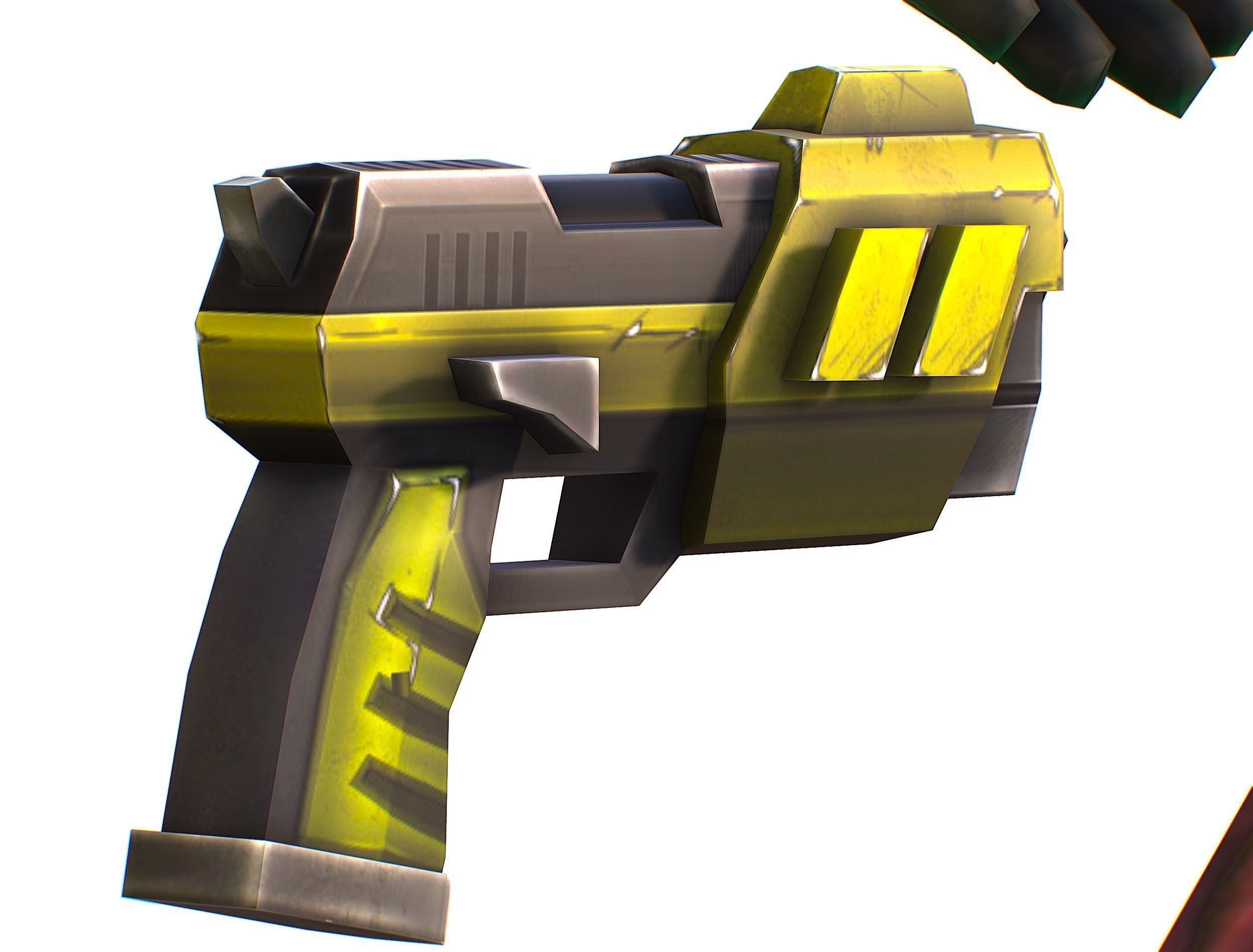 Male Cyborg Machine Gun Man with Automatic Rifle and Pistol Low-poly 3D model_53