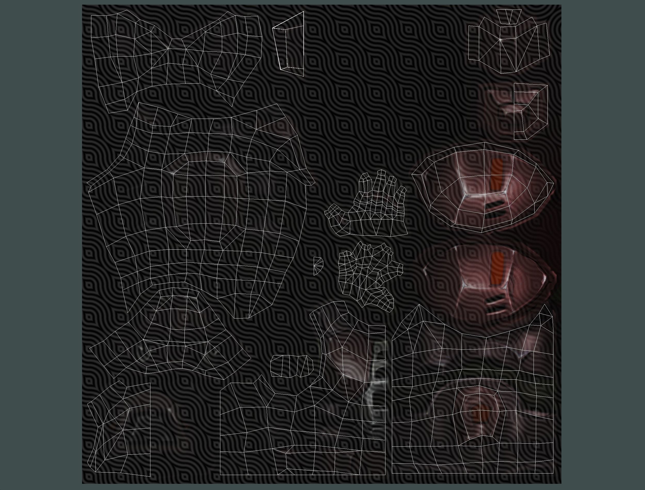 Male Cyborg Machine Gun Man with Automatic Rifle and Pistol Low-poly 3D model_67