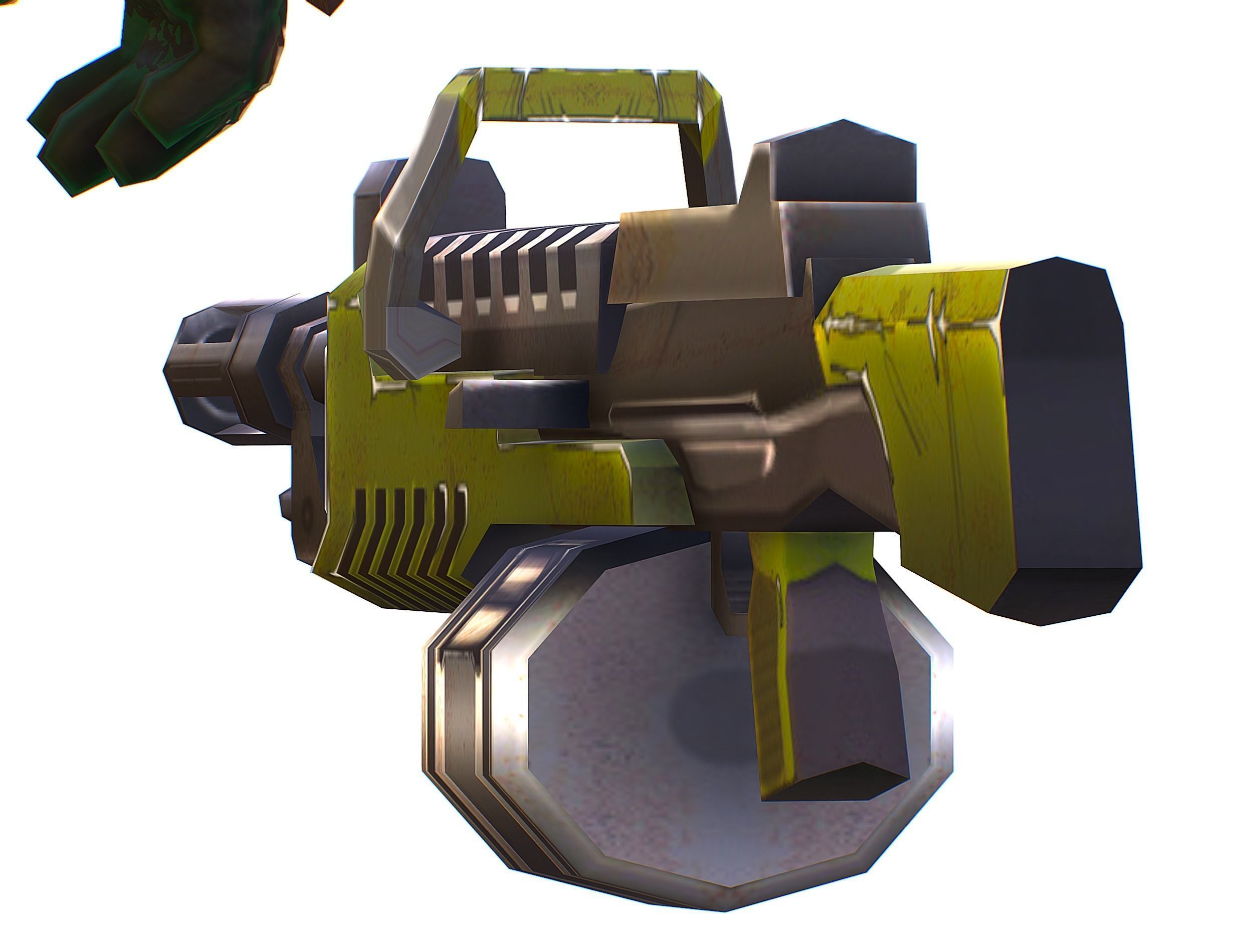 Male Cyborg Machine Gun Man with Automatic Rifle and Pistol Low-poly 3D model_46