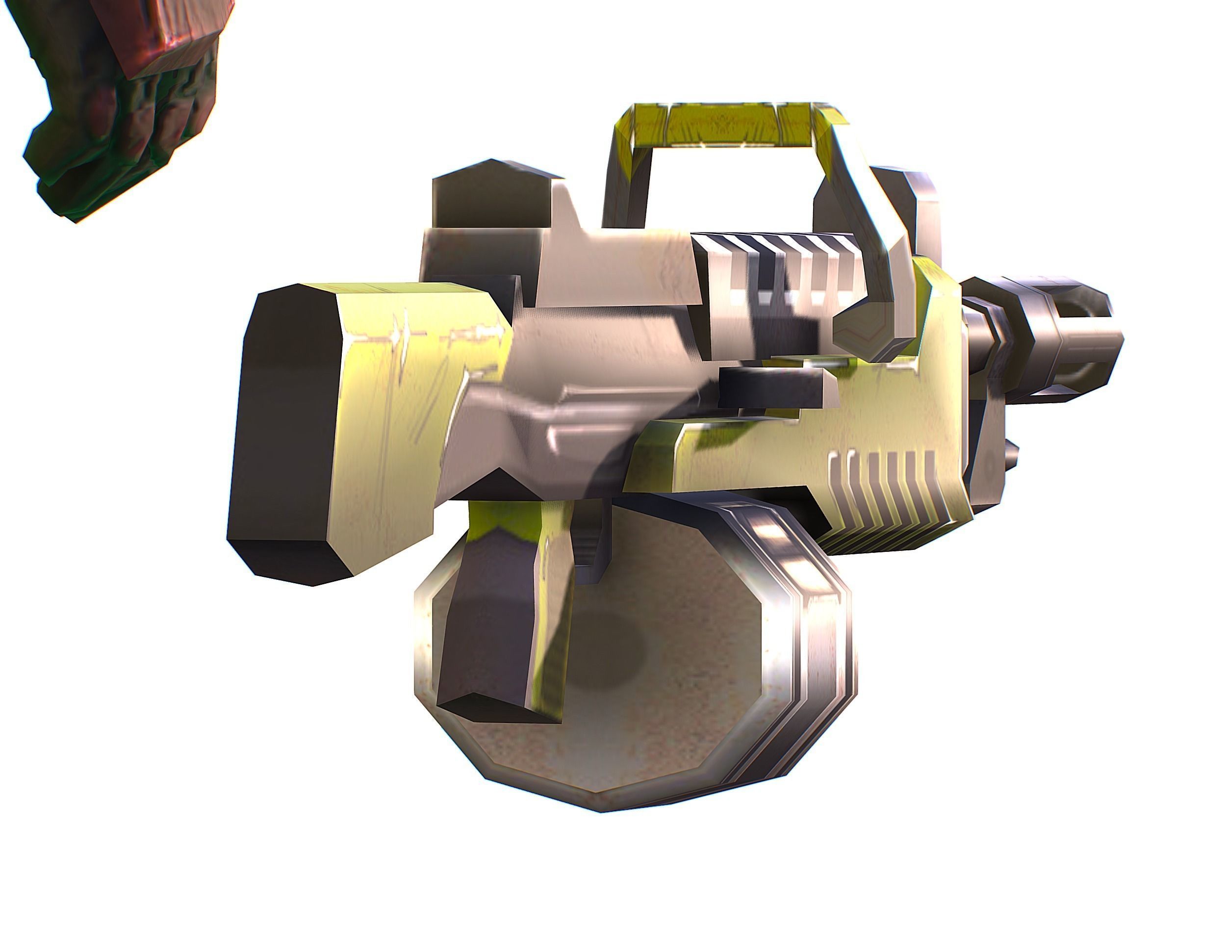 Male Cyborg Machine Gun Man with Automatic Rifle and Pistol Low-poly 3D model_44