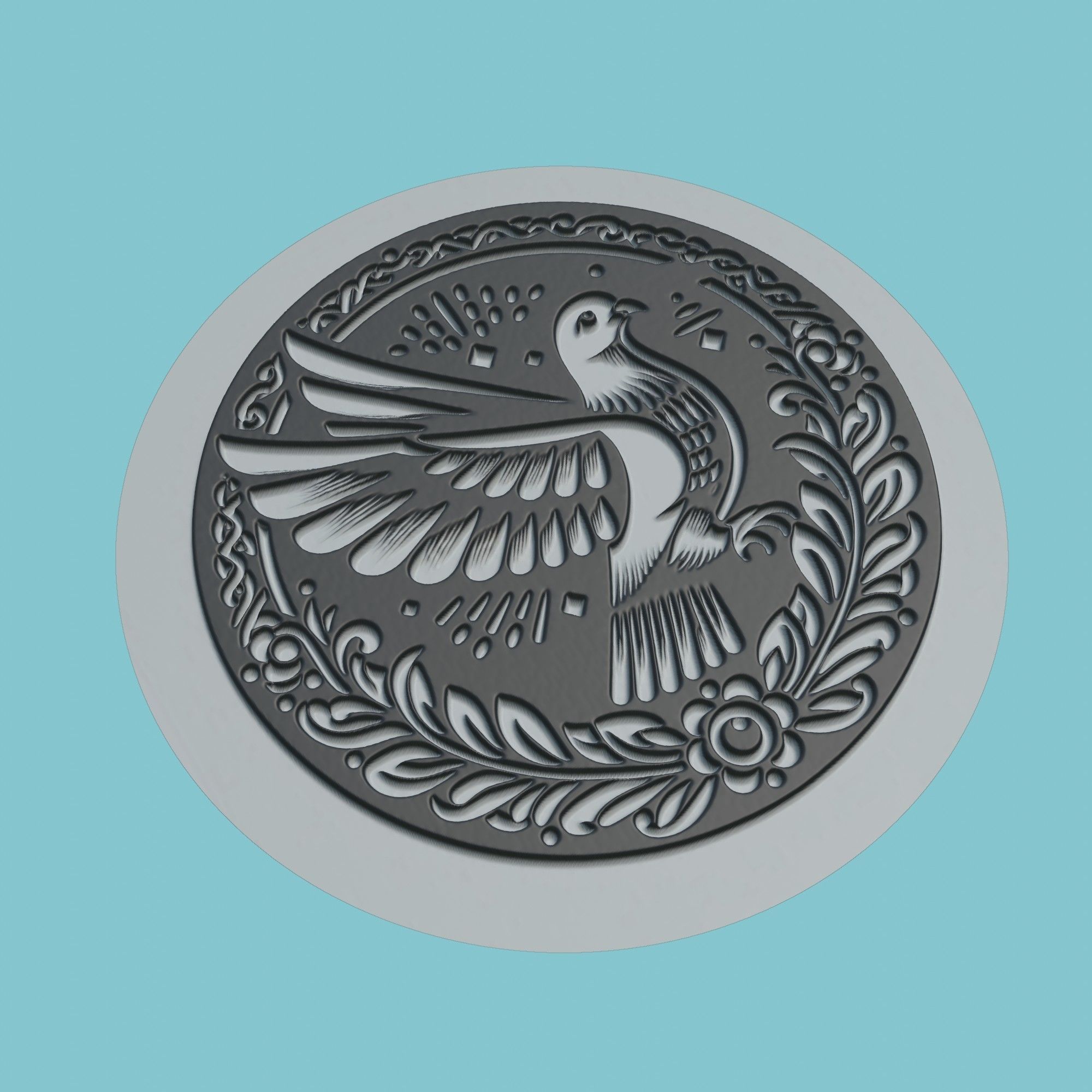 Pigeon Animal Medallion Pigeon Print Model 3D print model_1