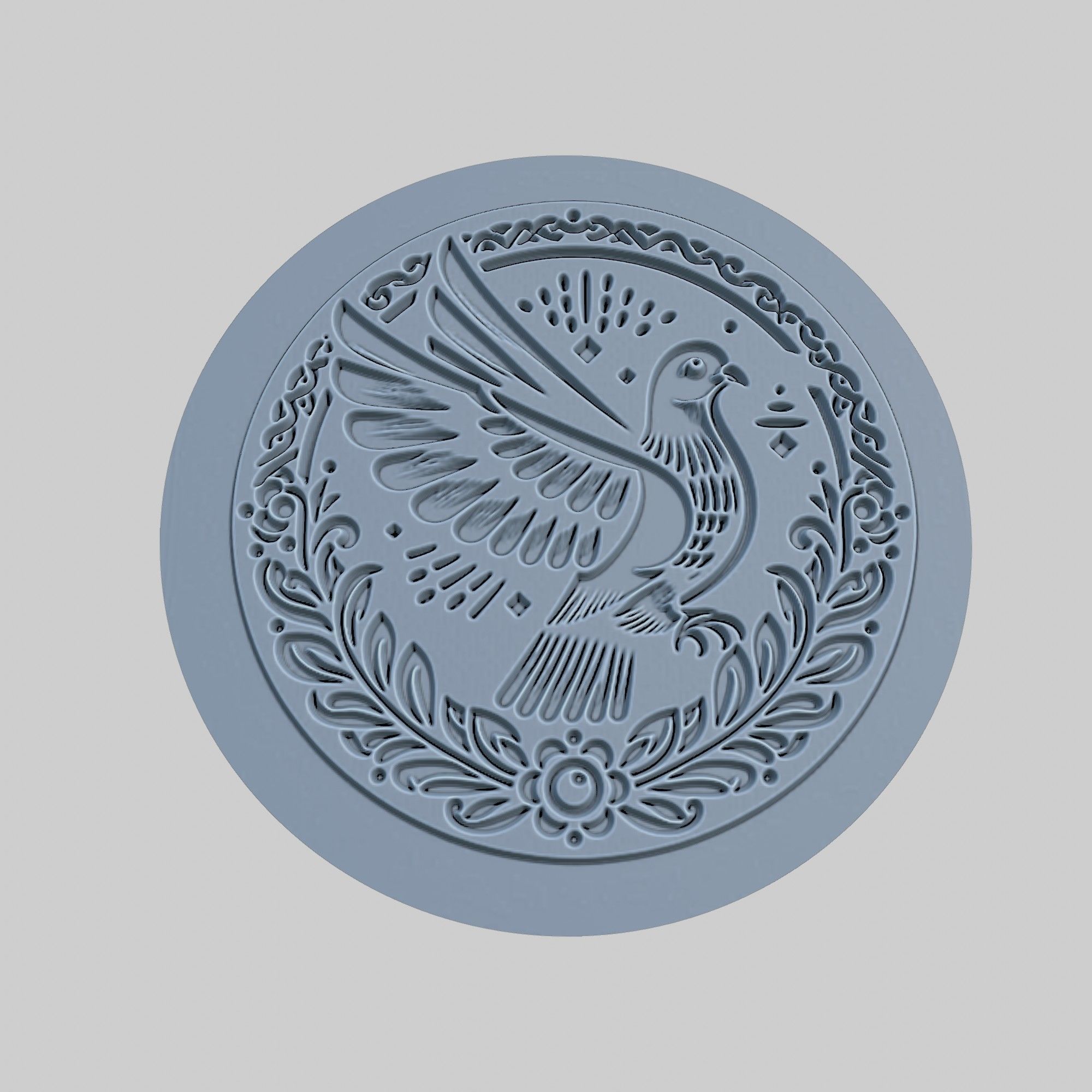 Pigeon Animal Medallion Pigeon Print Model 3D print model_2