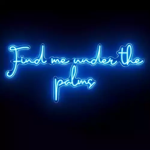 Find Me Under The Palms Neon Sign