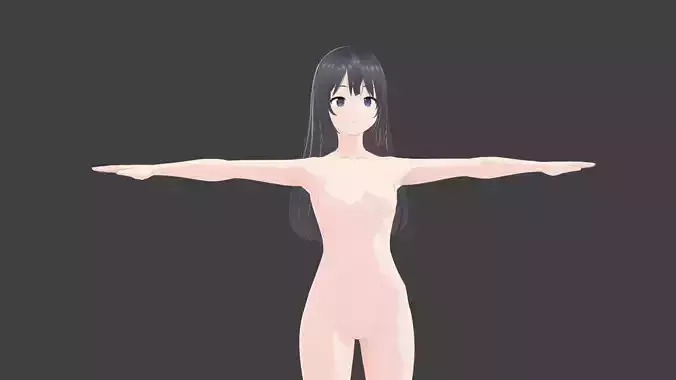 T pose rigged model - Mai Sakurajima anime girl 3D model
