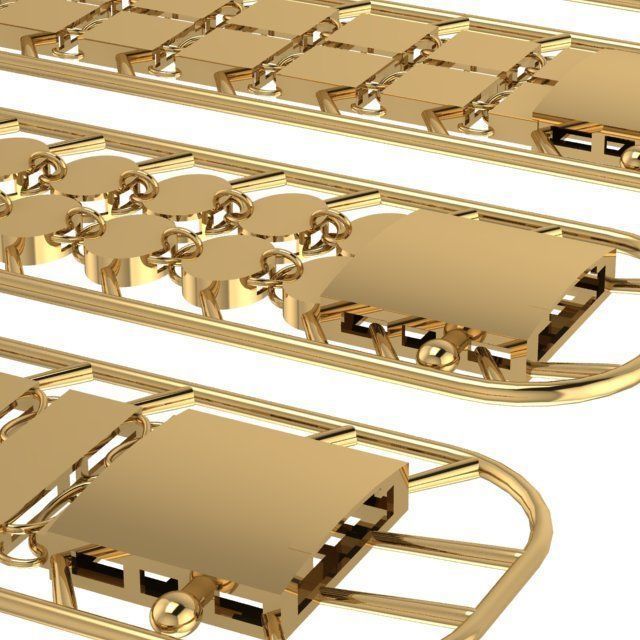 bracelet gold 3D print model_3