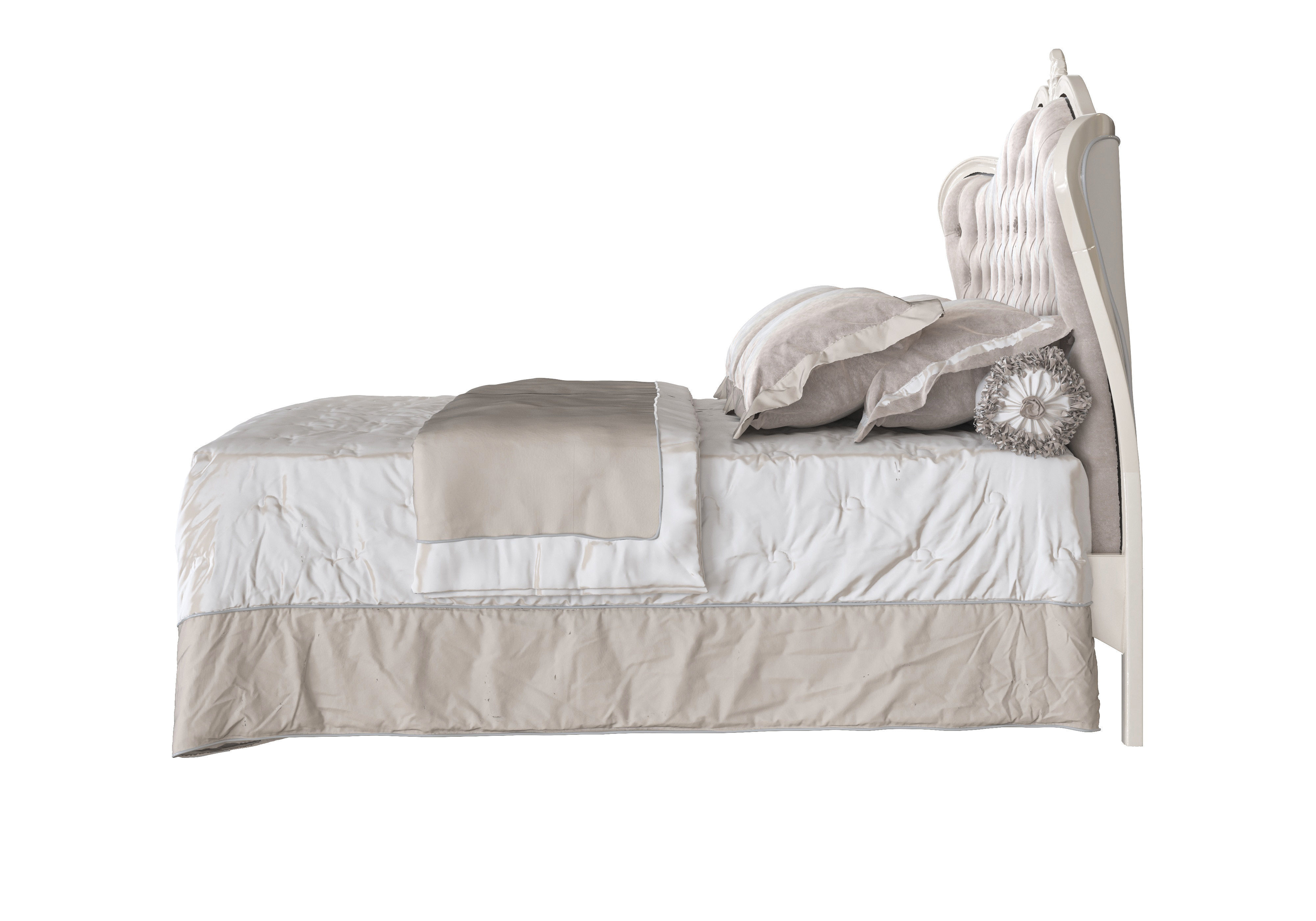 neo classic bed 3dsmax vray full texture 3D model_2