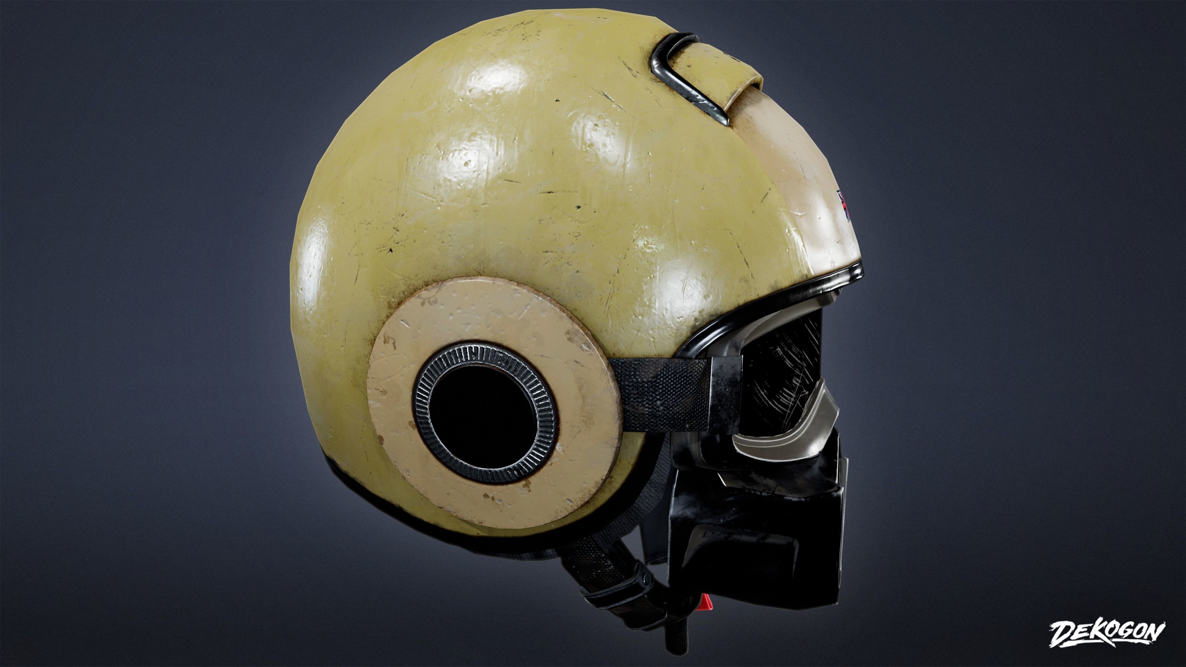 BANK HEIST - Swat Helmet 01 - LOW POLY Low-poly 3D model_4