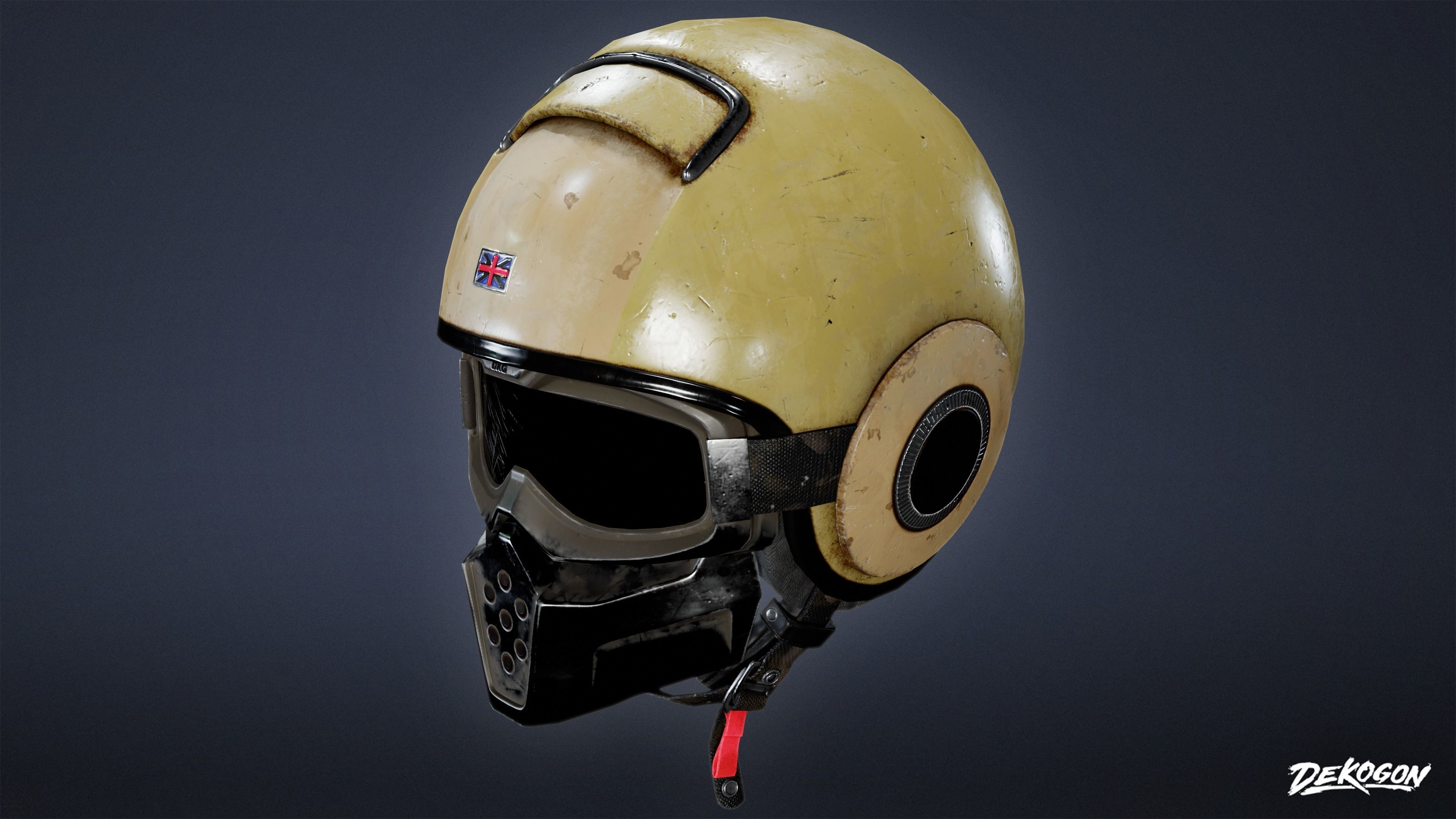 BANK HEIST - Swat Helmet 01 - LOW POLY Low-poly 3D model_1