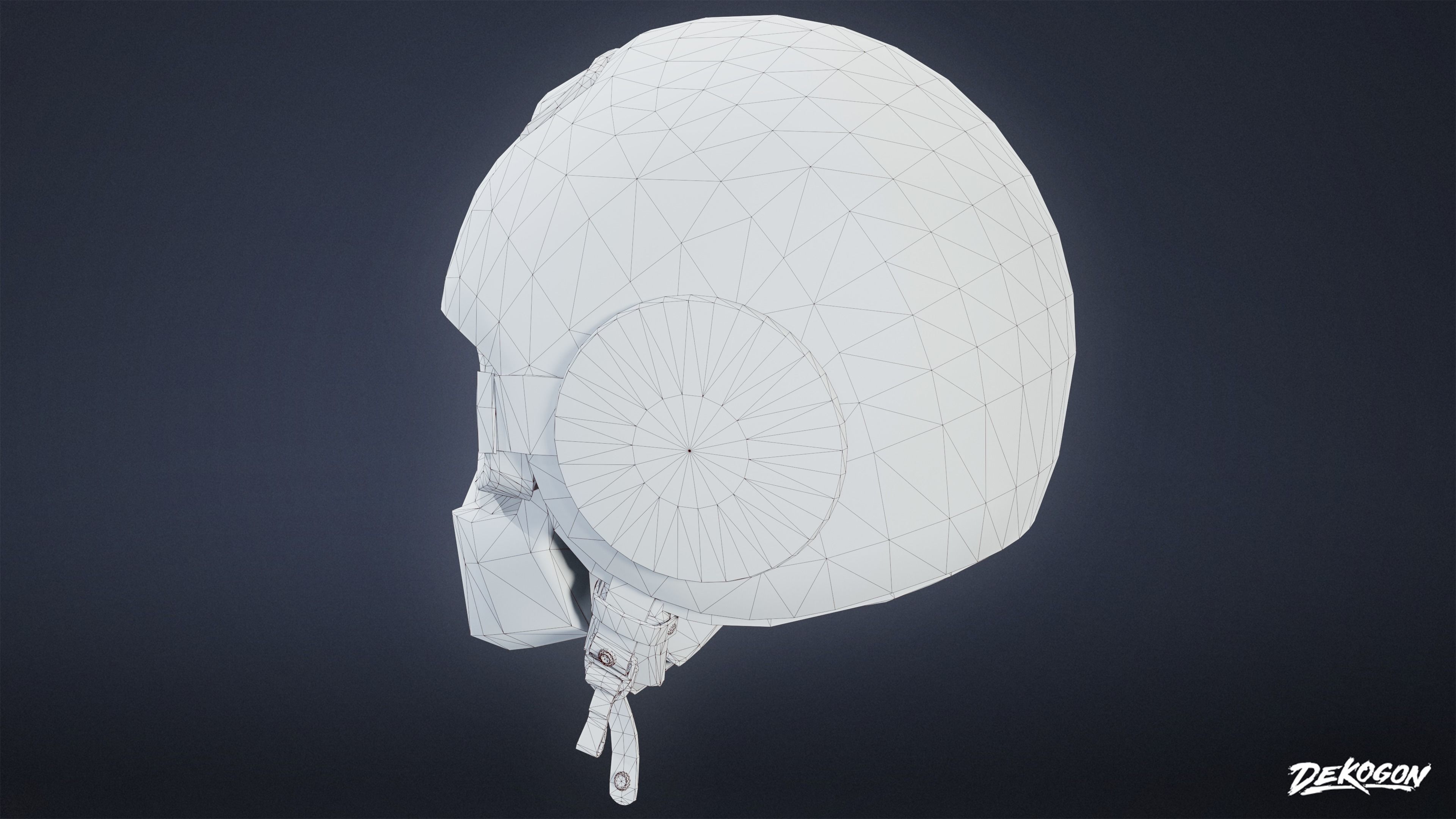 BANK HEIST - Swat Helmet 01 - LOW POLY Low-poly 3D model_9