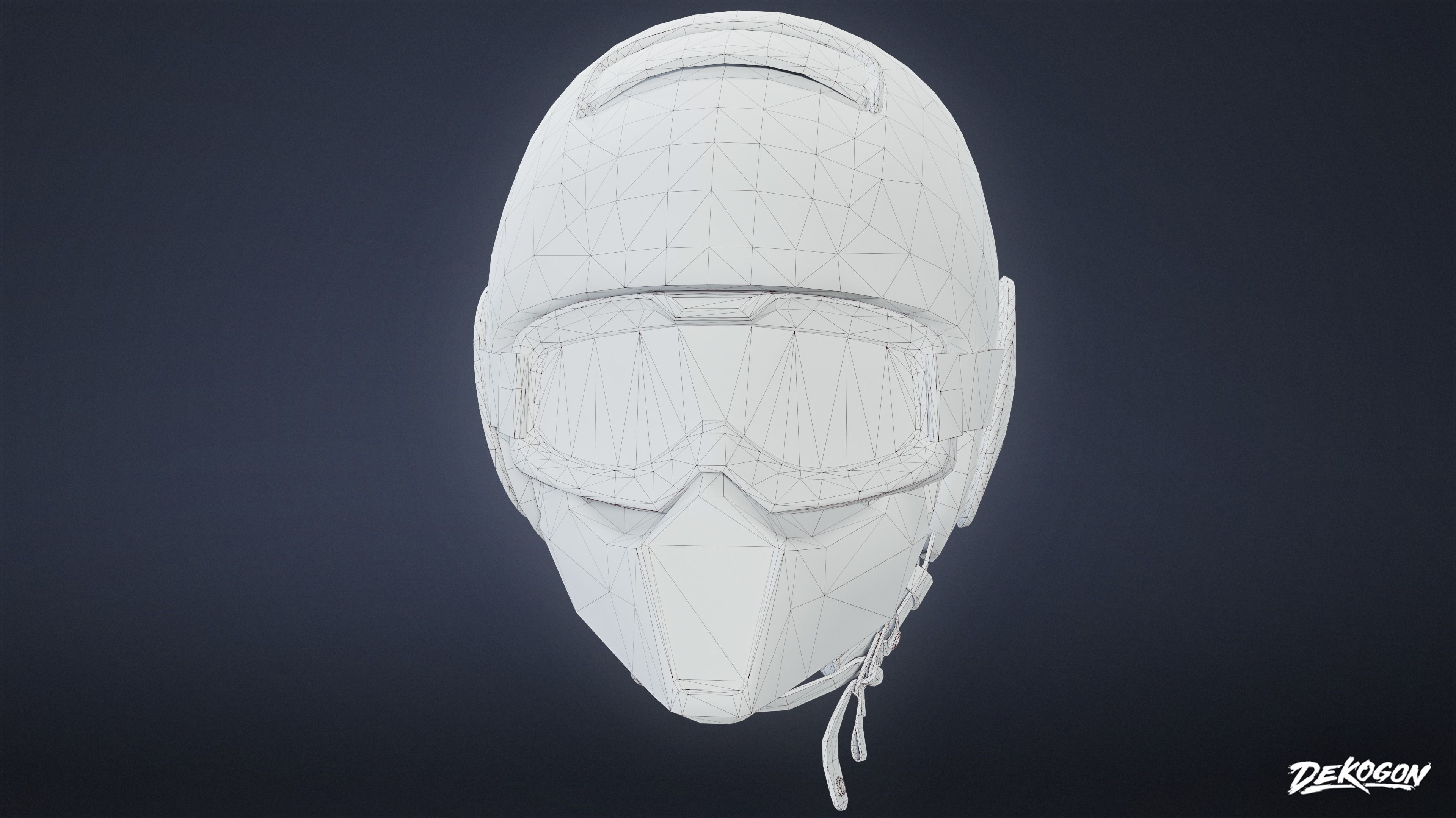 BANK HEIST - Swat Helmet 01 - LOW POLY Low-poly 3D model_8