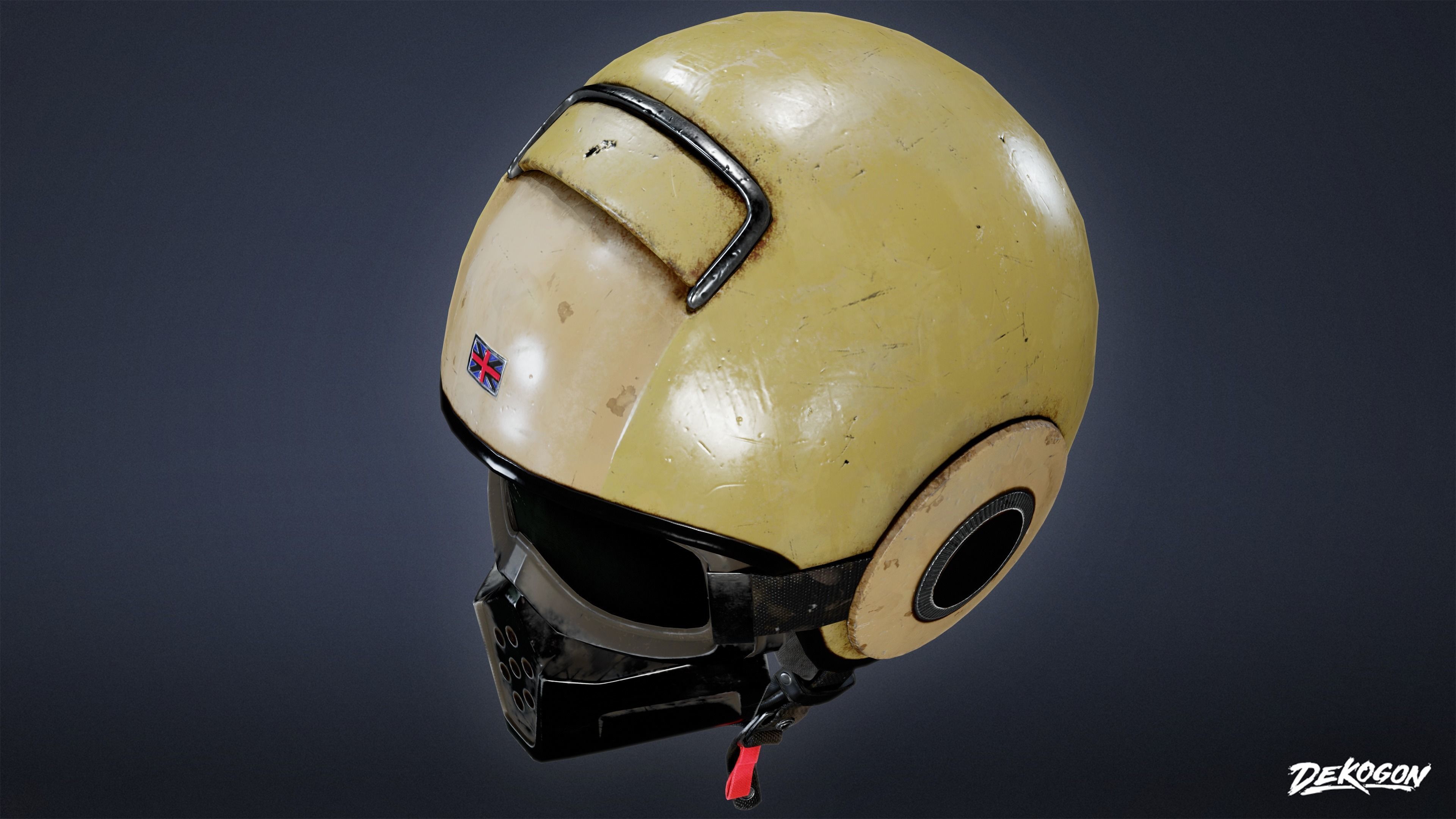 BANK HEIST - Swat Helmet 01 - LOW POLY Low-poly 3D model_6