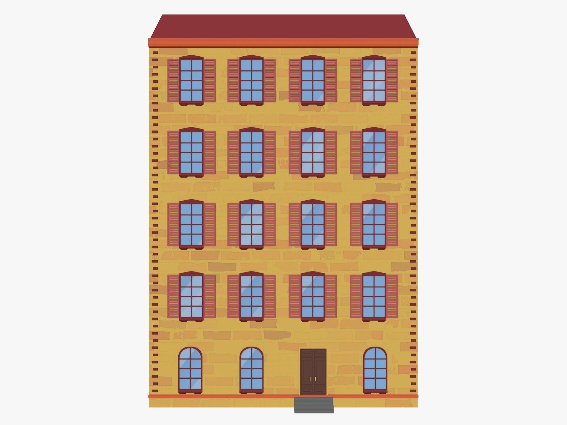 Cartoon Building 3 Low-poly 3D model_2