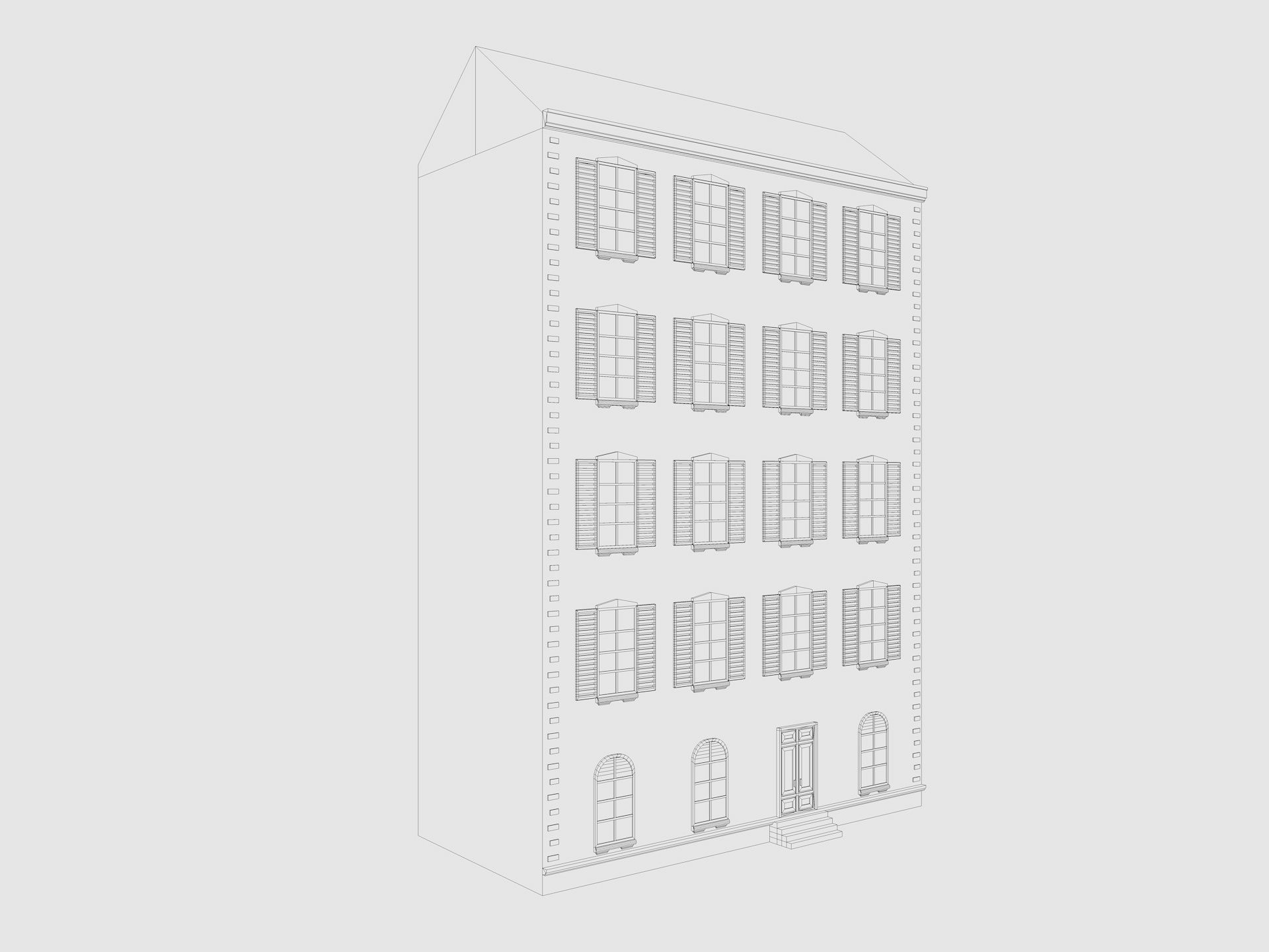 Cartoon Building 3 Low-poly 3D model_6