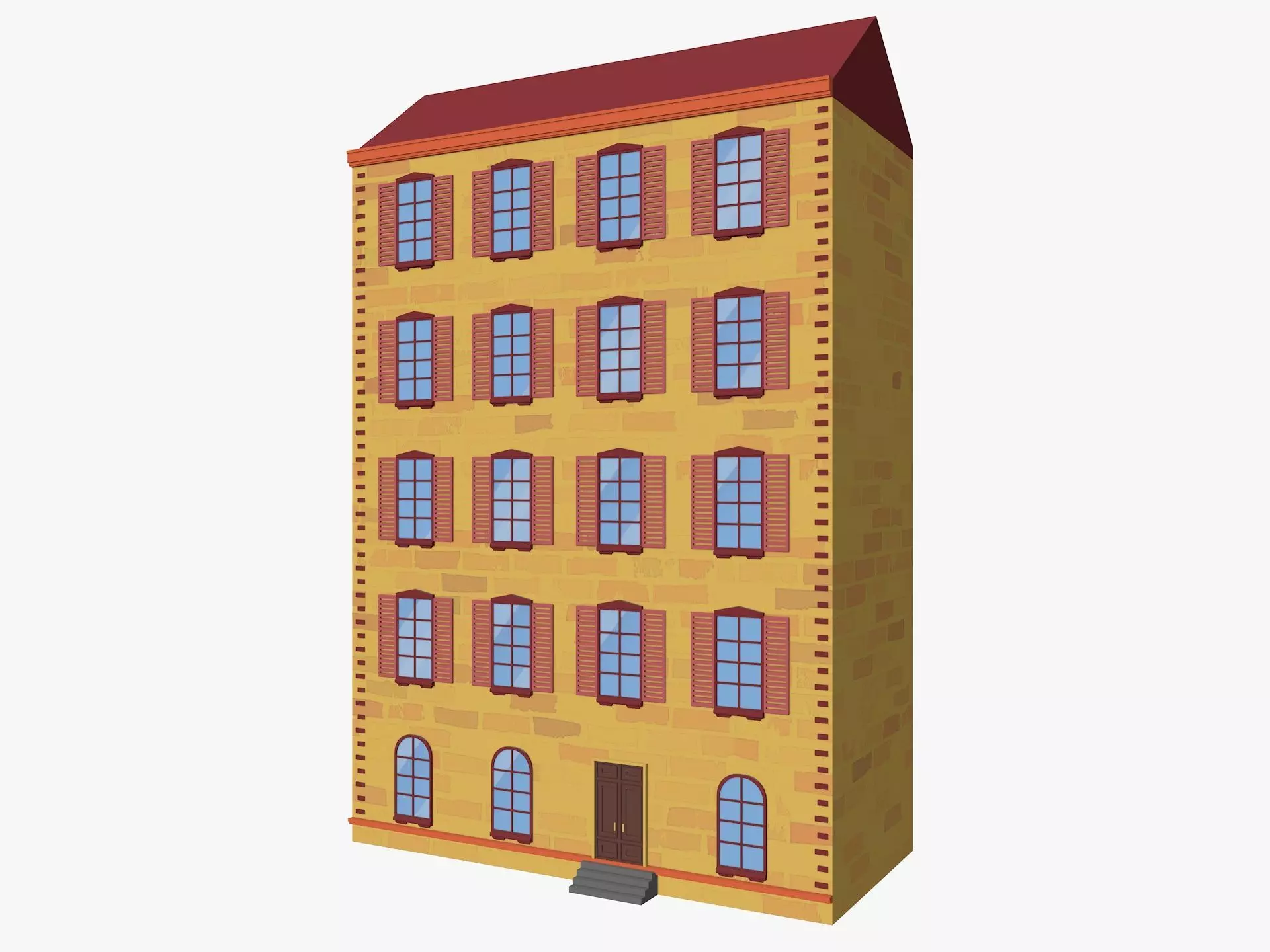 Cartoon Building 3 Low-poly 3D model_0