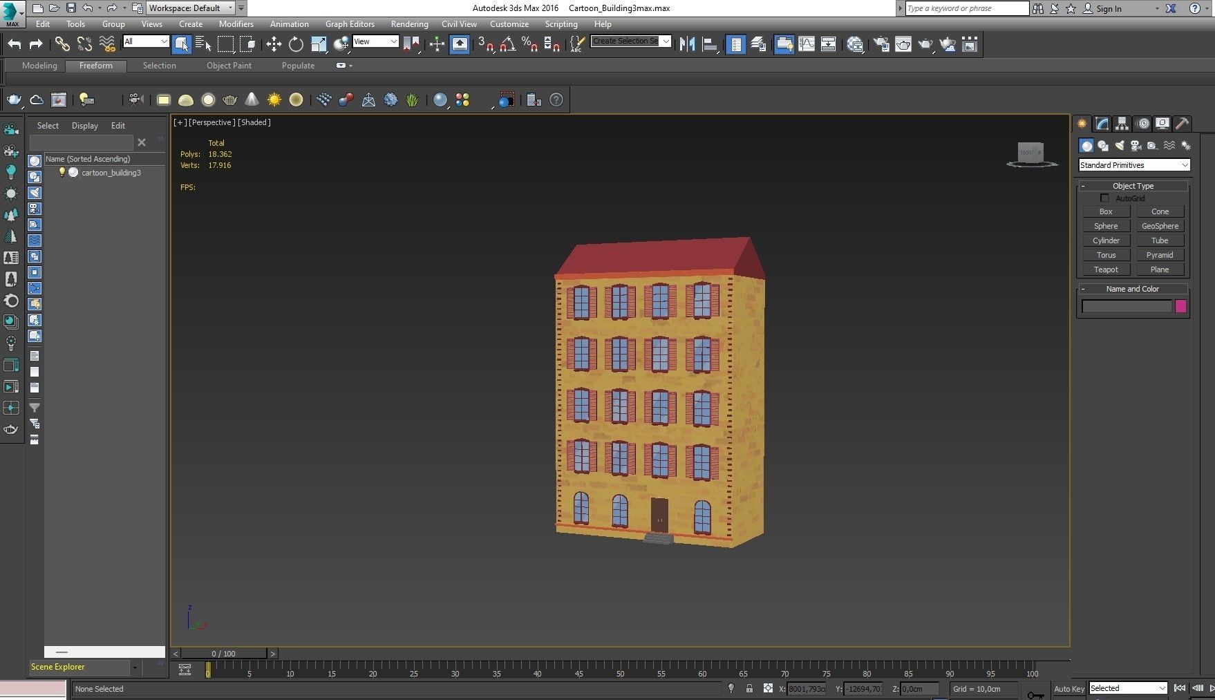 Cartoon Building 3 Low-poly 3D model_13