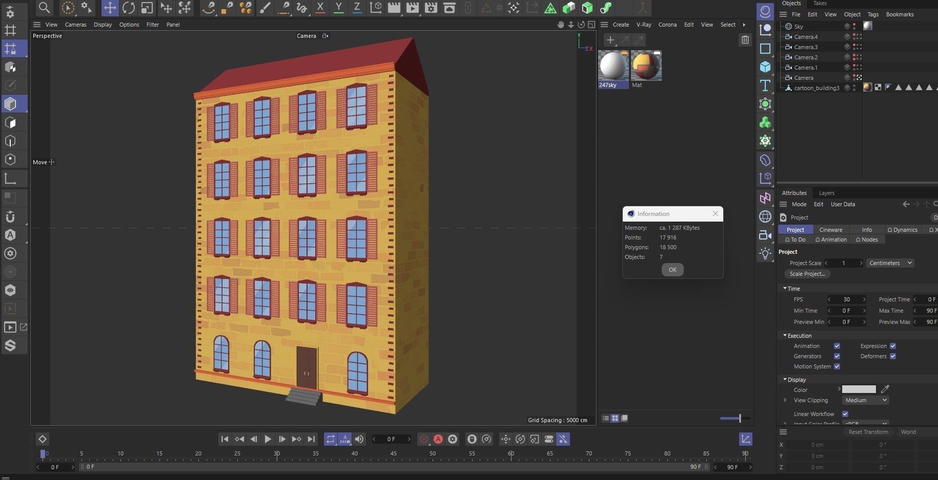 Cartoon Building 3 Low-poly 3D model_12