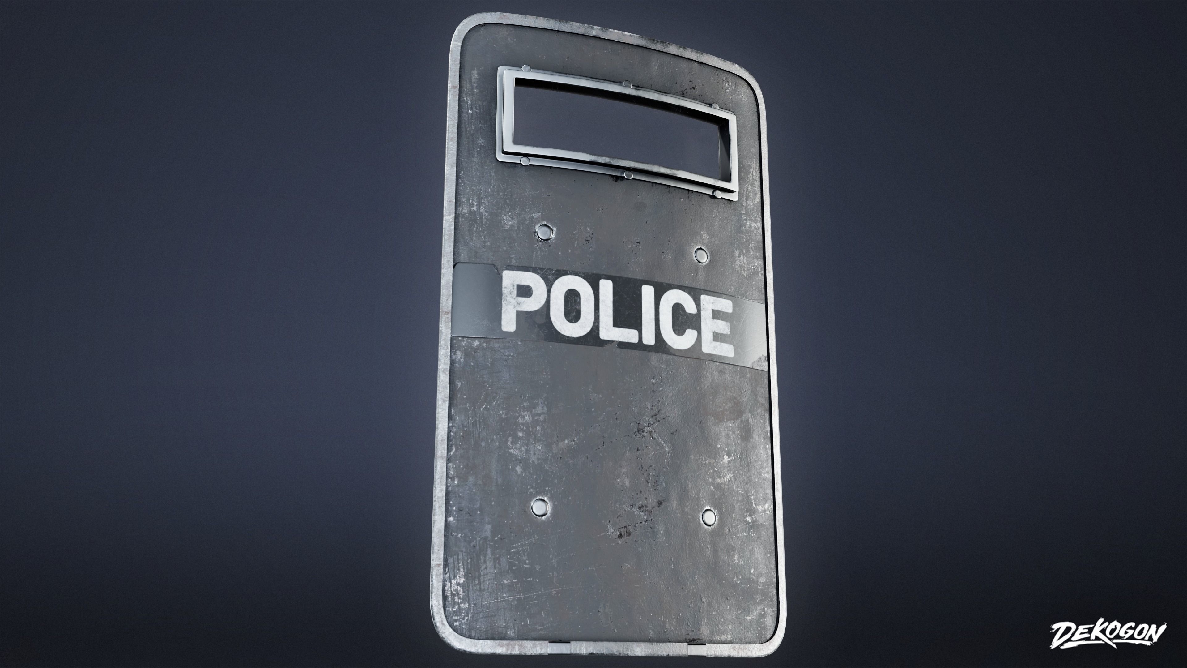 BANK HEIST - Swat Shield 01 - LOW POLY Low-poly 3D model_6
