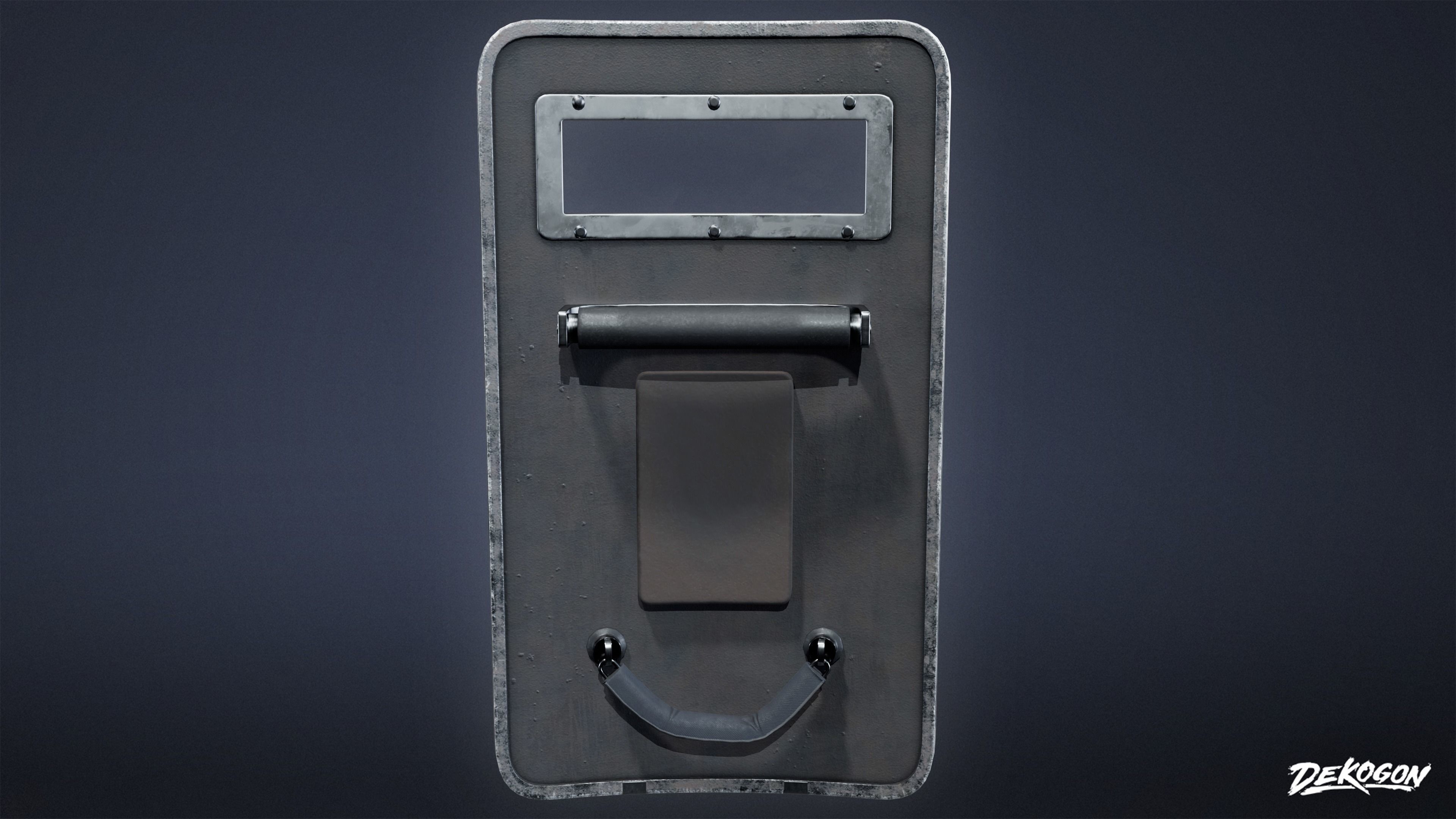 BANK HEIST - Swat Shield 01 - LOW POLY Low-poly 3D model_4
