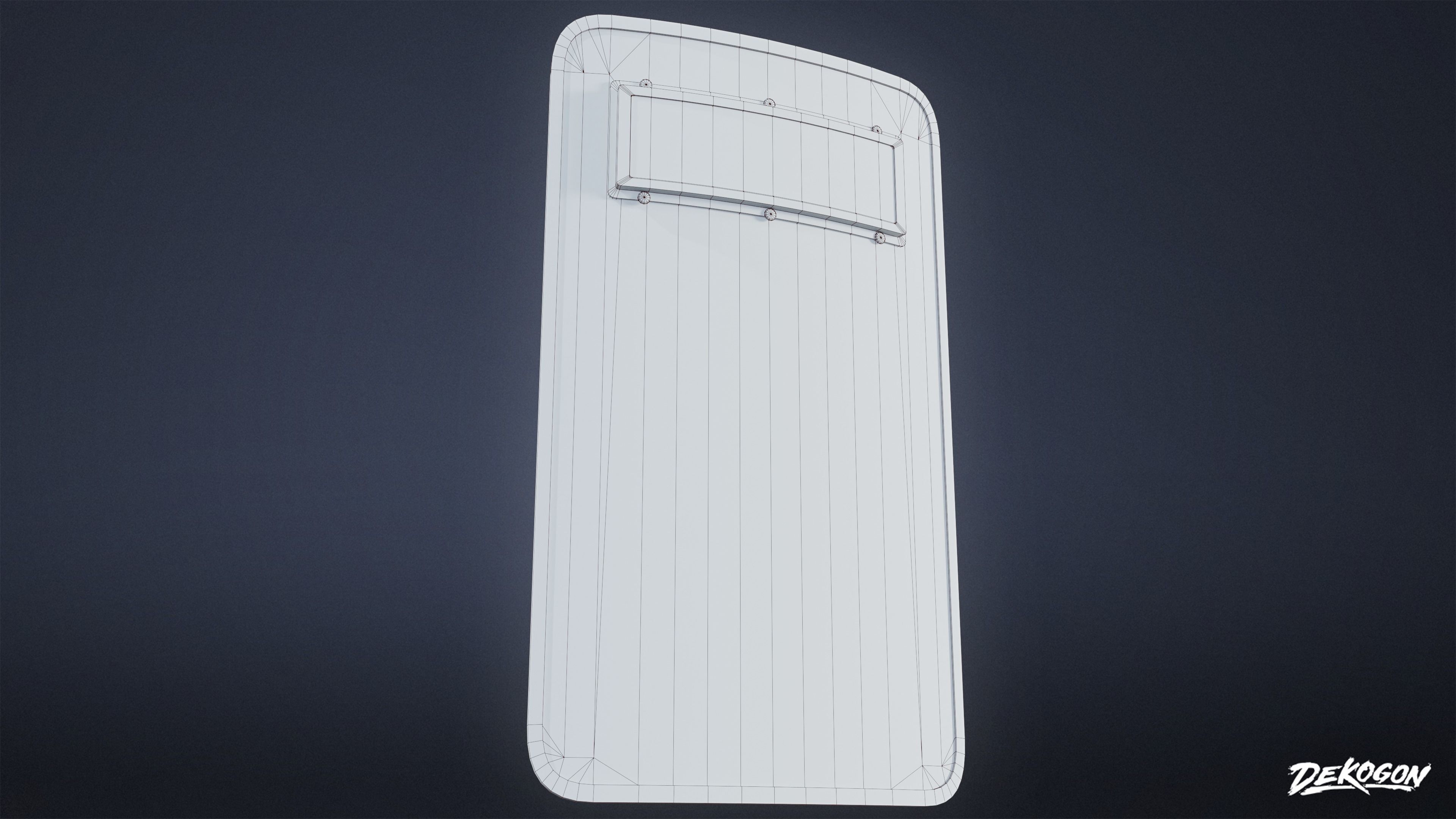 BANK HEIST - Swat Shield 01 - LOW POLY Low-poly 3D model_7