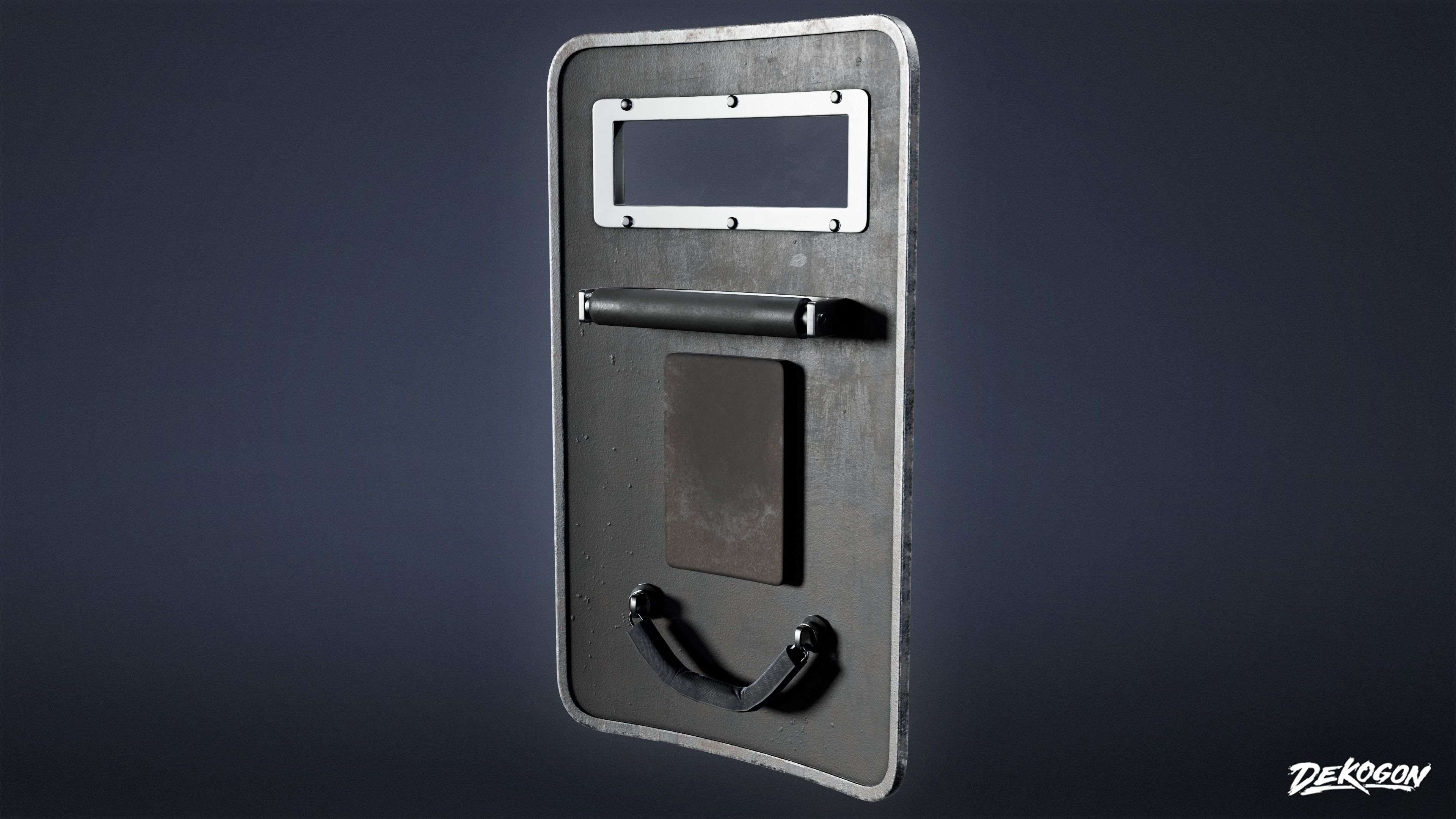 BANK HEIST - Swat Shield 01 - LOW POLY Low-poly 3D model_3