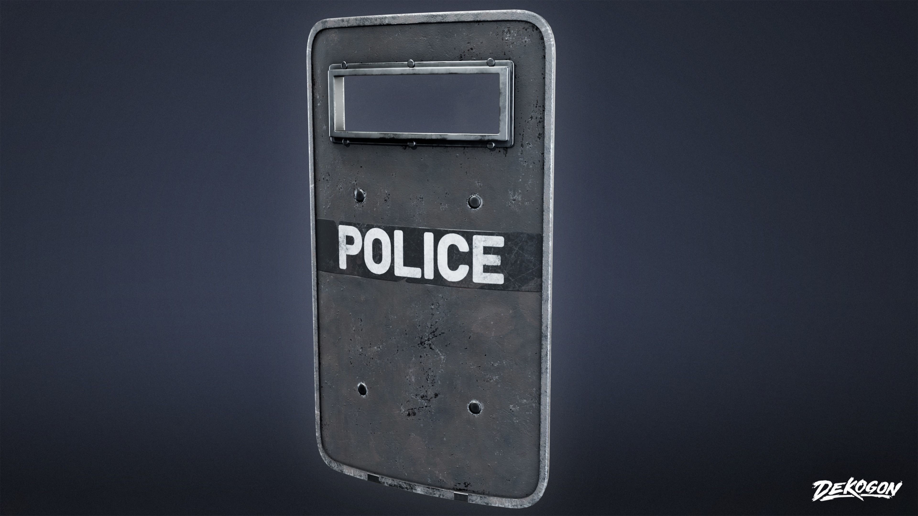 BANK HEIST - Swat Shield 01 - LOW POLY Low-poly 3D model_1