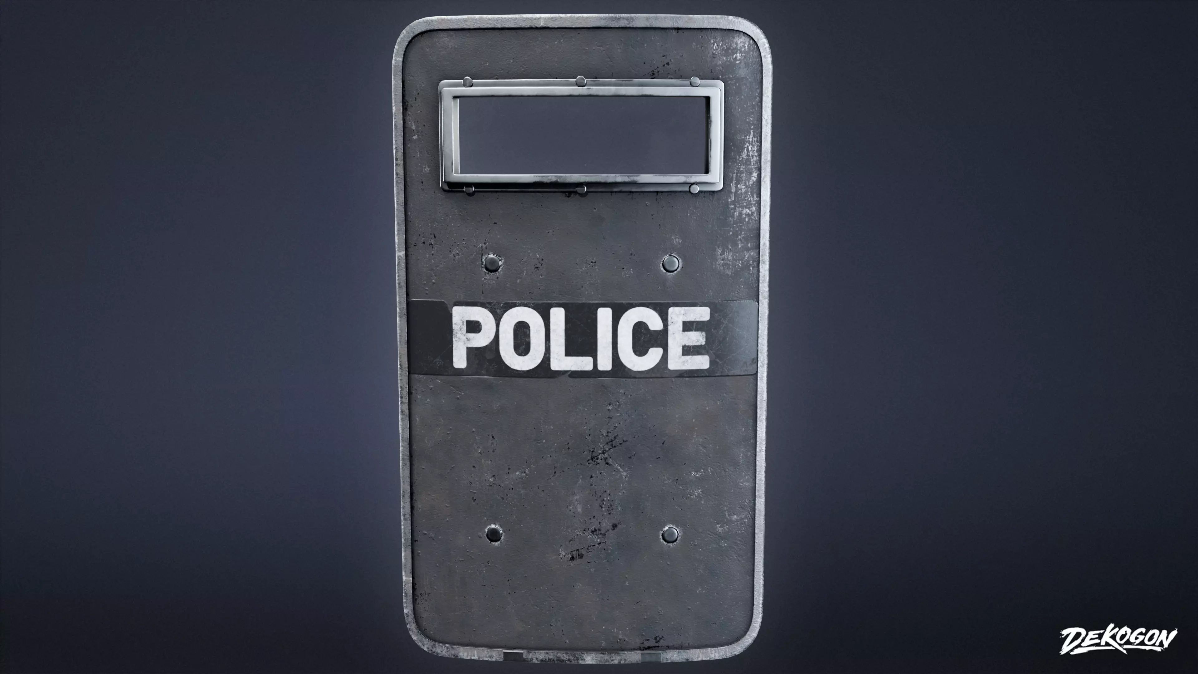 BANK HEIST - Swat Shield 01 - LOW POLY Low-poly 3D model_0