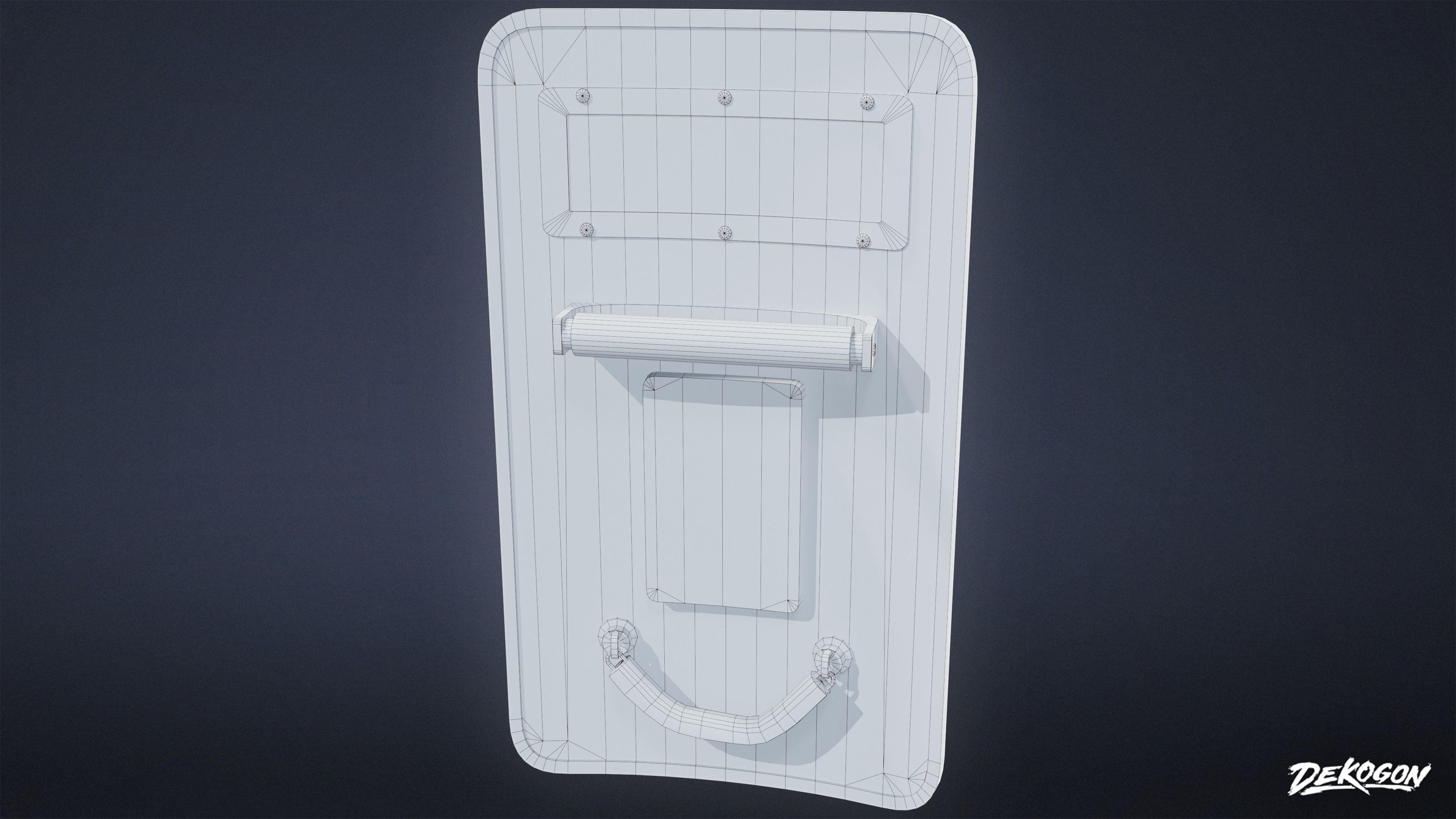 BANK HEIST - Swat Shield 01 - LOW POLY Low-poly 3D model_9