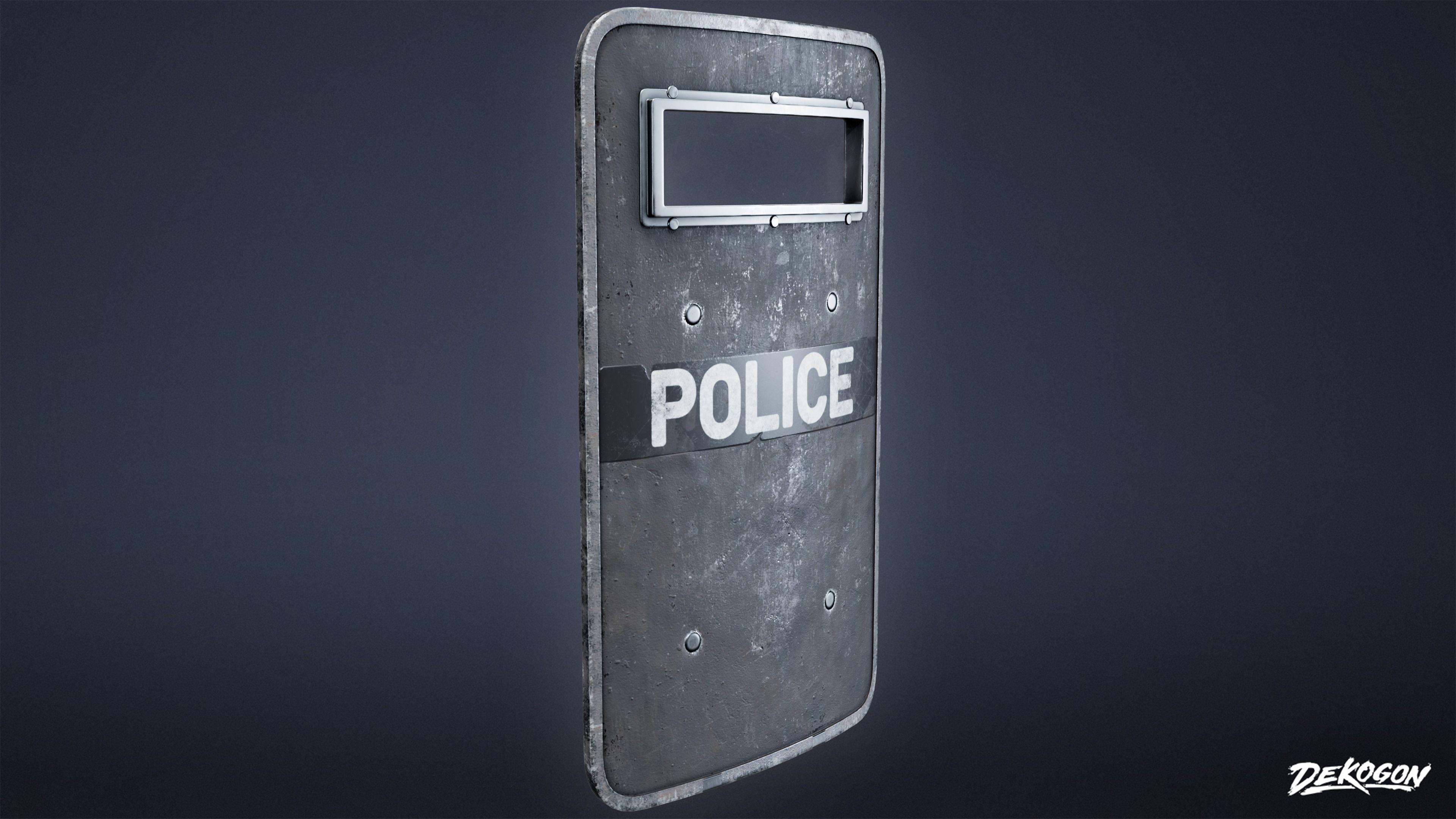 BANK HEIST - Swat Shield 01 - LOW POLY Low-poly 3D model_2