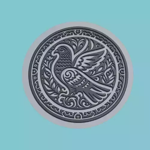 Pigeon Animal Medallion Pigeon Print Model