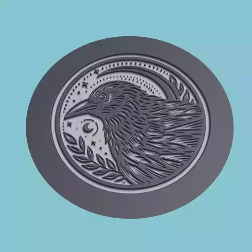 Crow Animal Medallion Crow Print Model