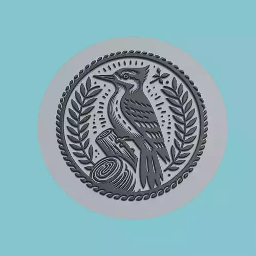 Woodpecker Animal Medallion Woodpecker Print Model