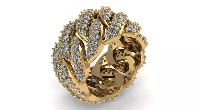 CUBAN HIP HOP RING 3D PRINTABLE MODEL