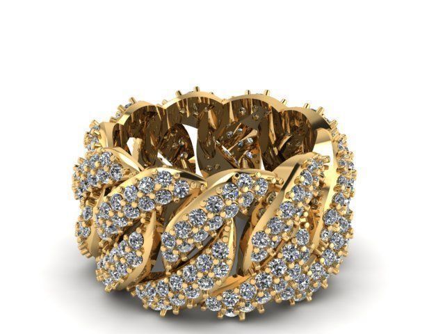 CUBAN HIP HOP RING 3D PRINTABLE MODEL 3D print model_3