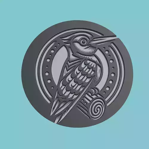 Woodpecker Animal Medallion Woodpecker Print Model