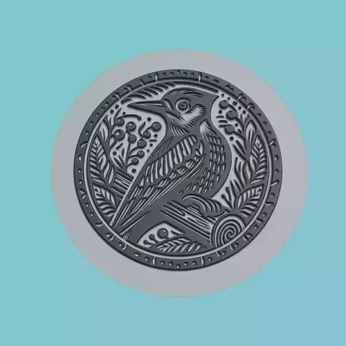 Woodpecker Animal Medallion Woodpecker Print Model