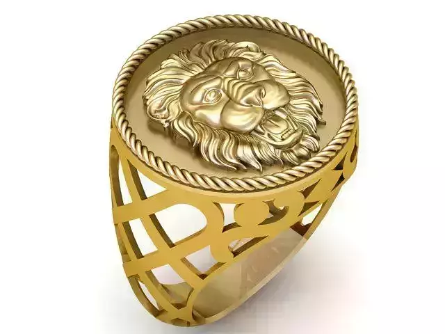 LION FACE RING FOR MEN 3D PRINTABLE MODEL