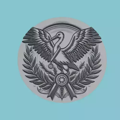 Stork Animal Medallion Stork Print Model