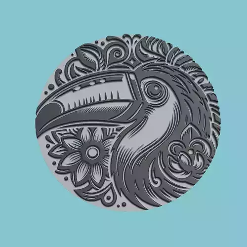 Toucan Animal Medallion Toucan Print Model 3D print model