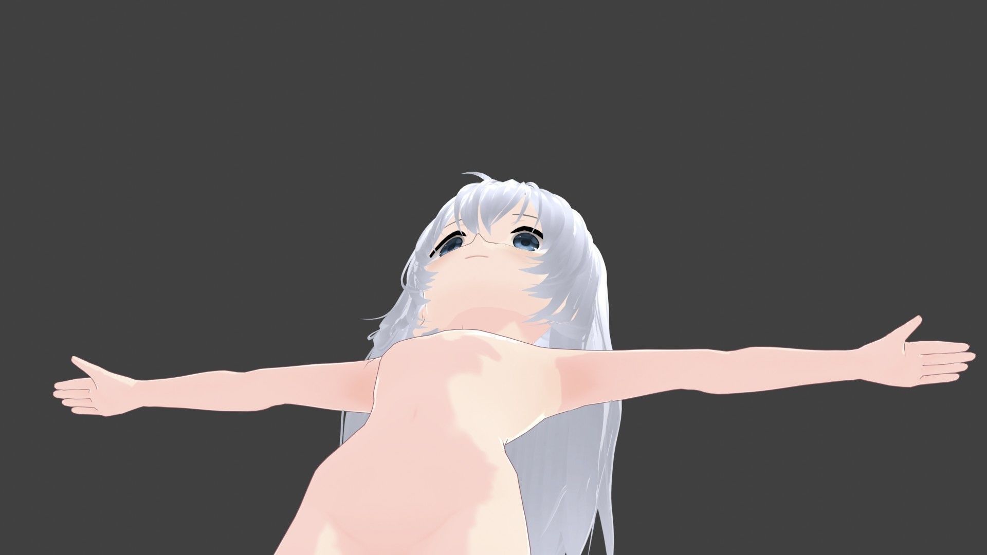 T pose rigged model - Chino Kafu anime girl 3D model Low-poly 3D model_4