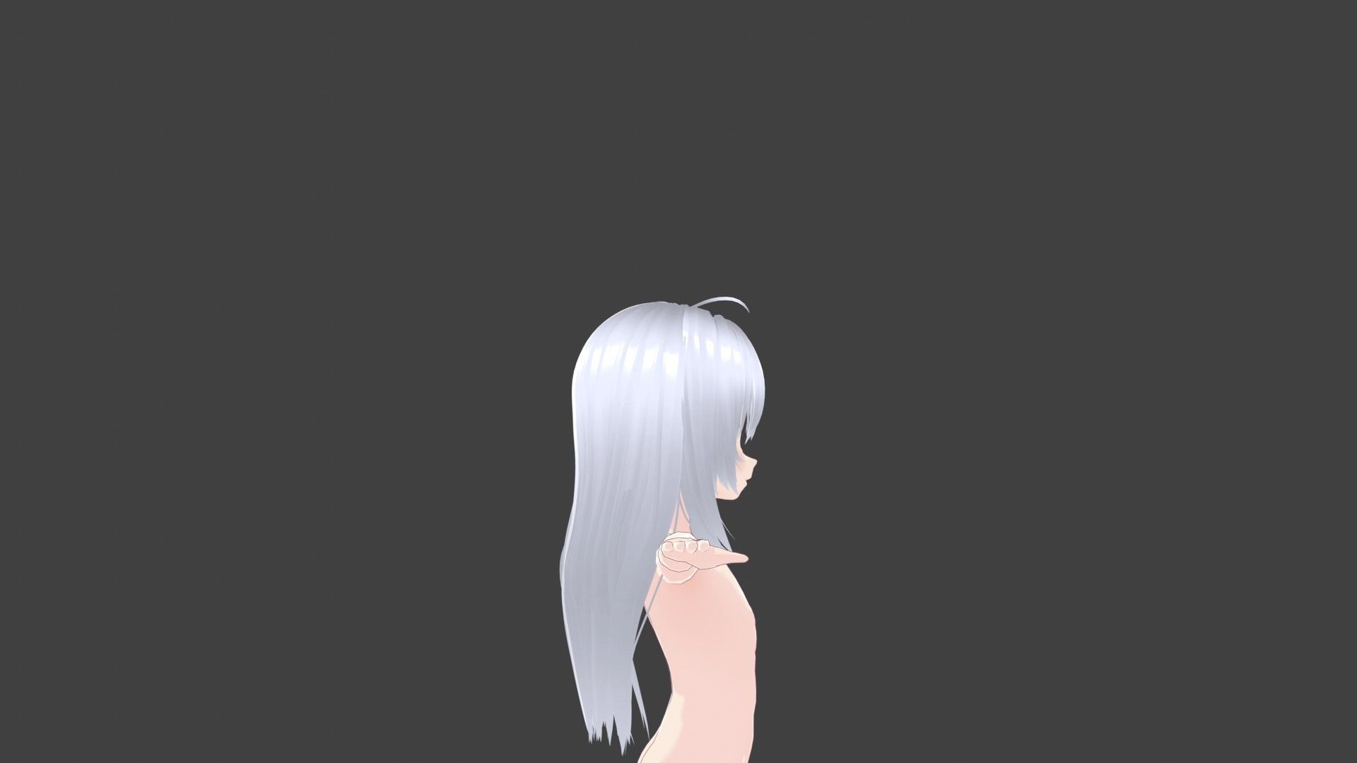 T pose rigged model - Chino Kafu anime girl 3D model Low-poly 3D model_2