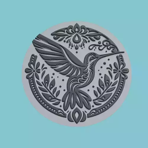 Hummingbird Animal Medallion Hummingbird Print Model