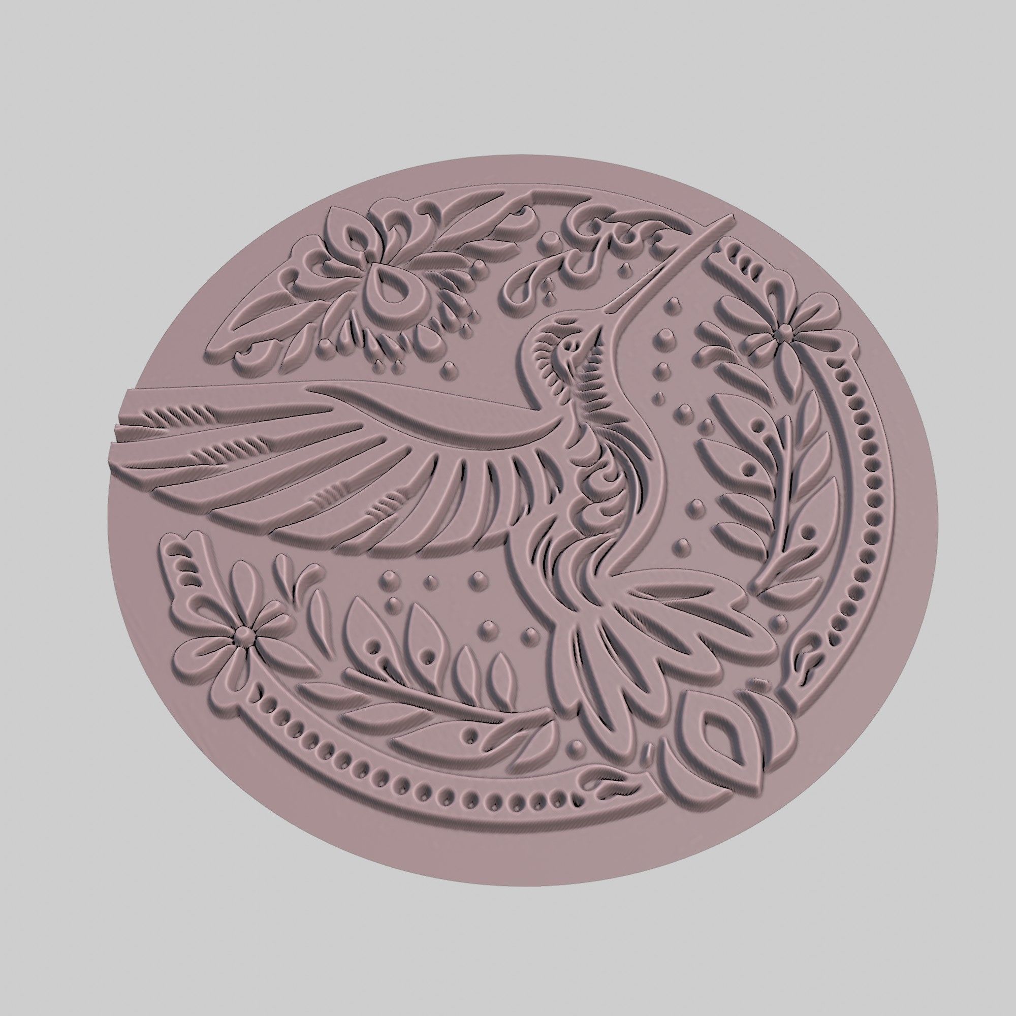Hummingbird Animal Medallion Hummingbird Print Model 3D print model_3