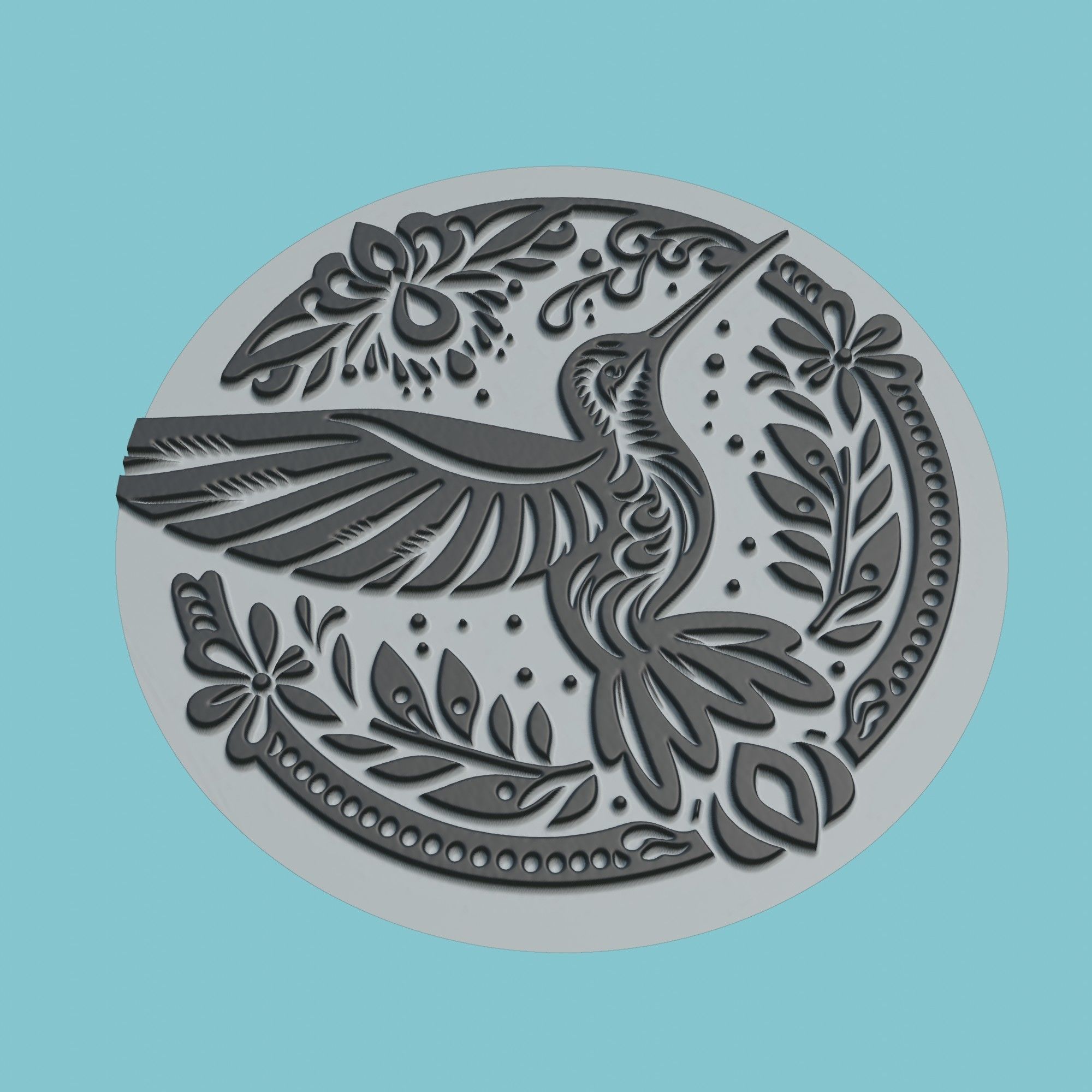 Hummingbird Animal Medallion Hummingbird Print Model 3D print model_1
