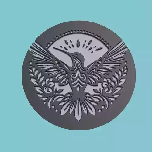 Hummingbird Animal Medallion Hummingbird Print Model