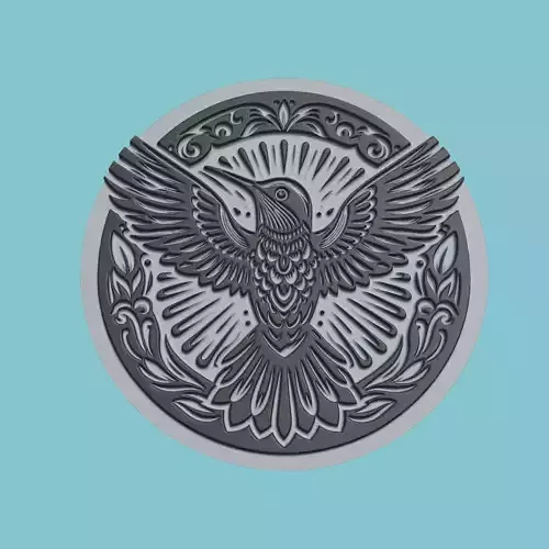 Hummingbird Animal Medallion Hummingbird Print Model