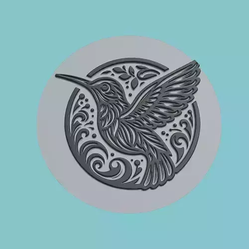 Hummingbird Animal Medallion Hummingbird Print Model