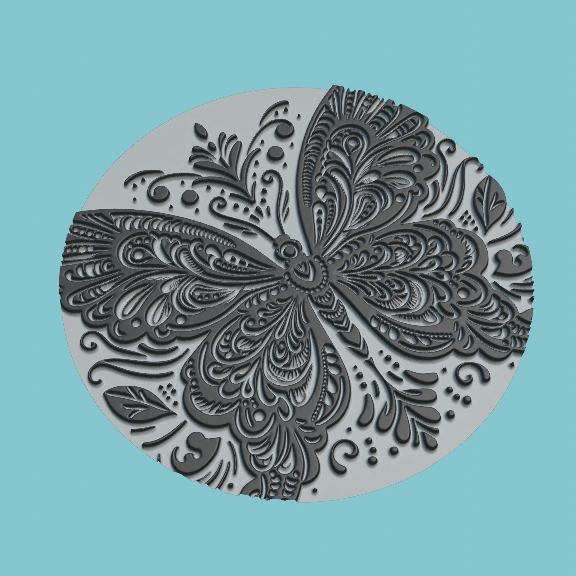 Butterfly Animal Medallion Butterfly Print Model 3D print model_1