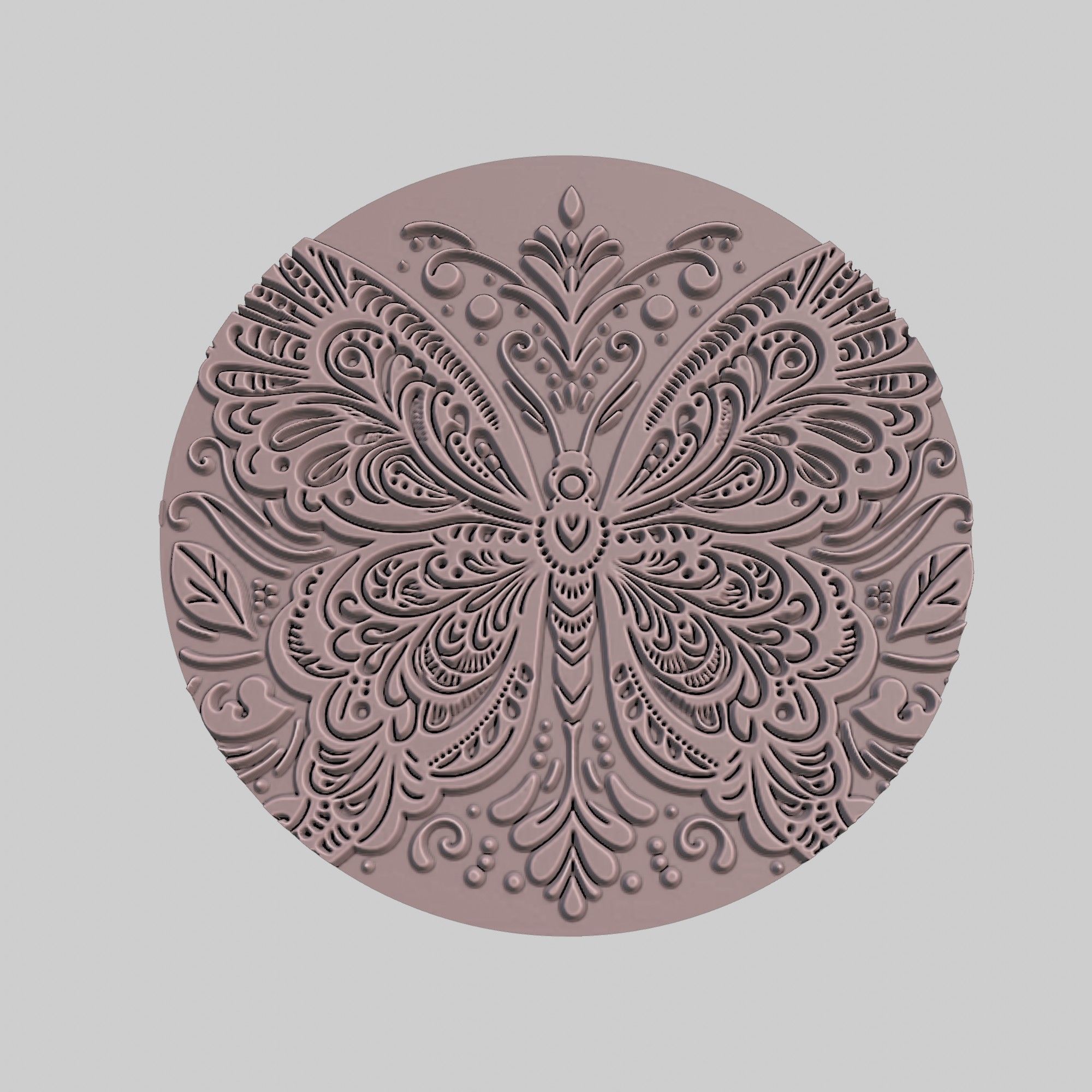 Butterfly Animal Medallion Butterfly Print Model 3D print model_2