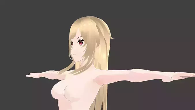 T pose rigged model - Kitagawa Marin anime girl 3D model Low-poly 3D model