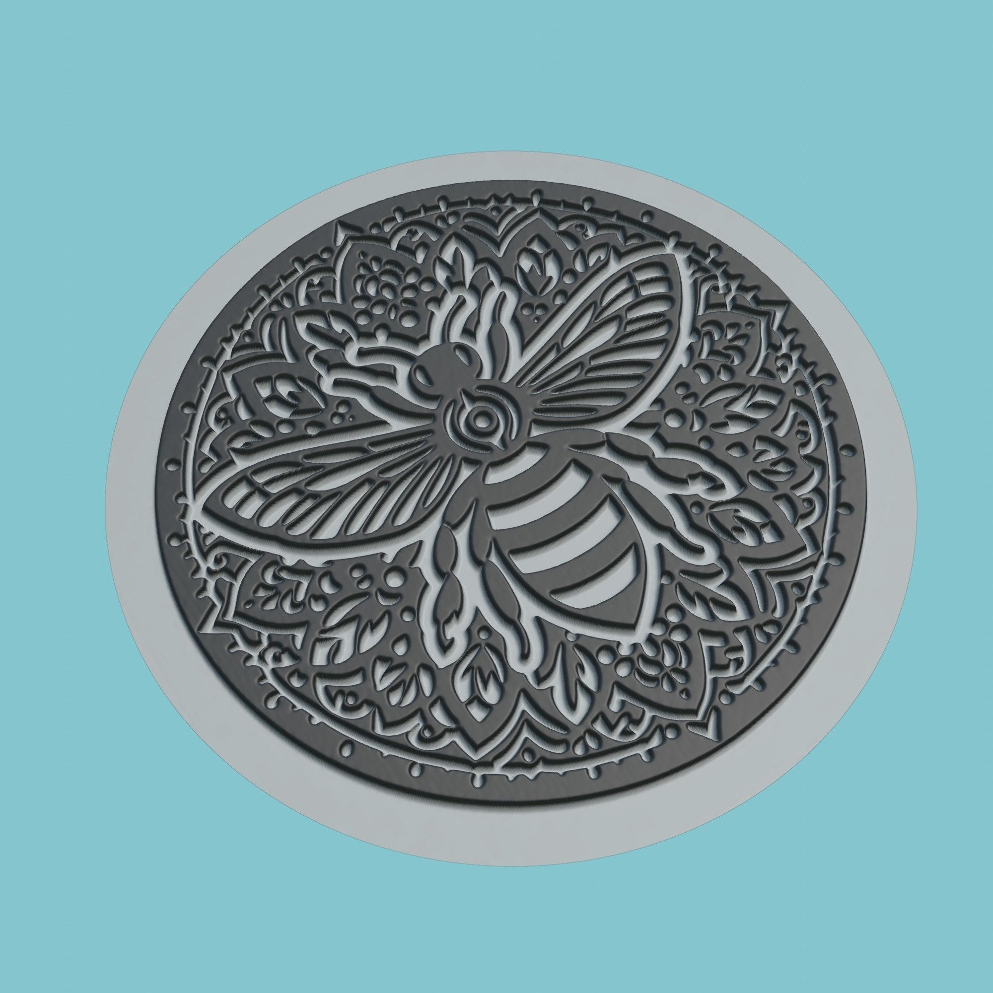 Bee Animal Medallion Bee Print Model 3D print model_1